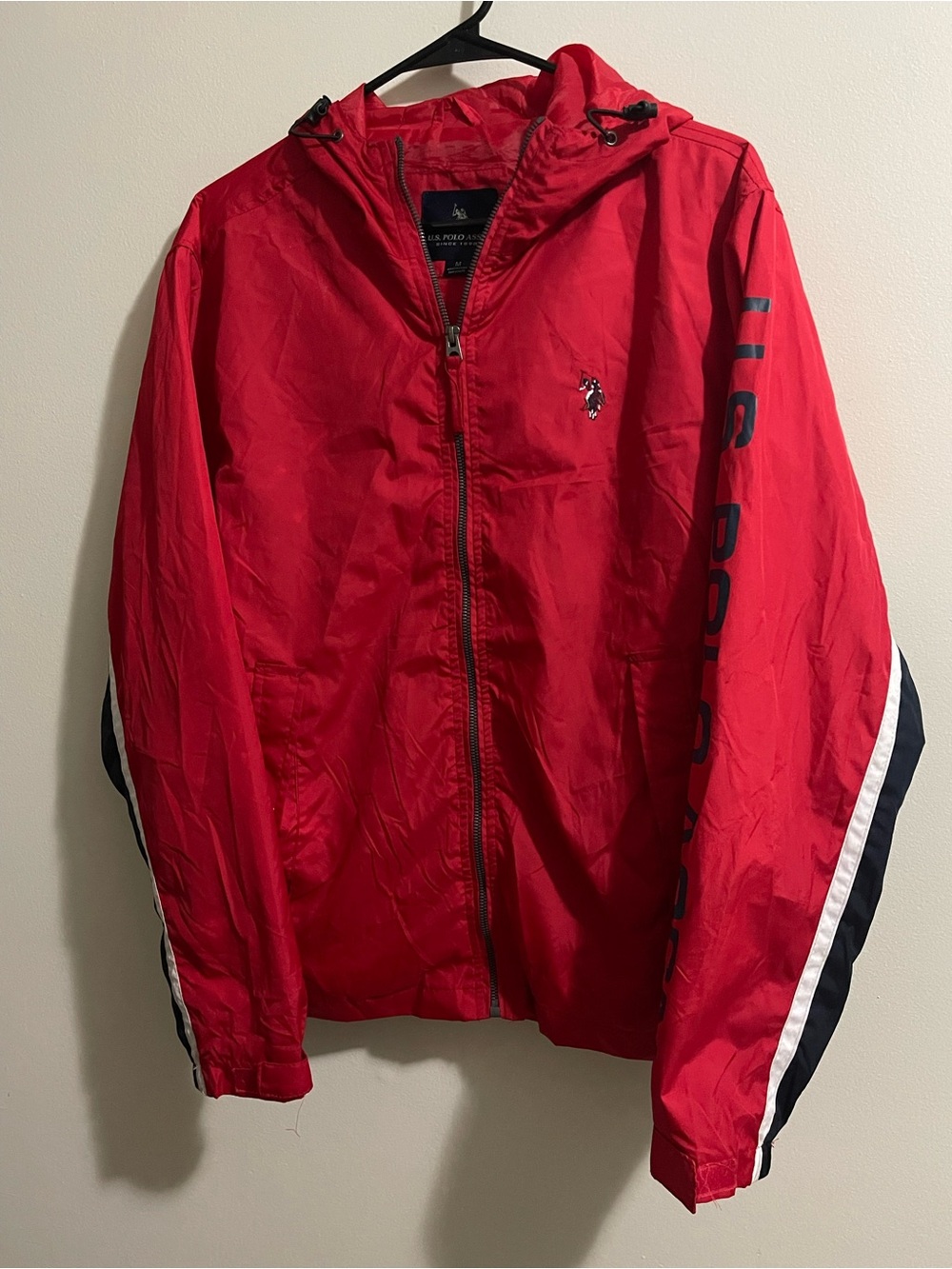 Men’s U.S. Polo Assn. Red Windbreaker - Size Medium